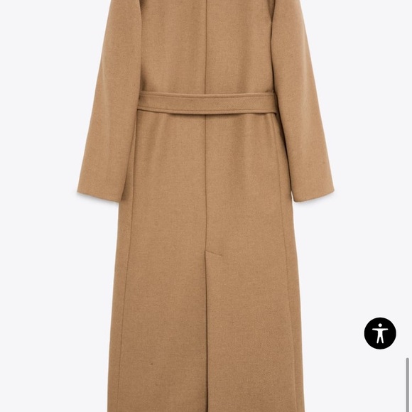 NWOT ZARA Wool blend Belted Camel Wrap Coat Bloggers Favorite - Picture 11 of 12